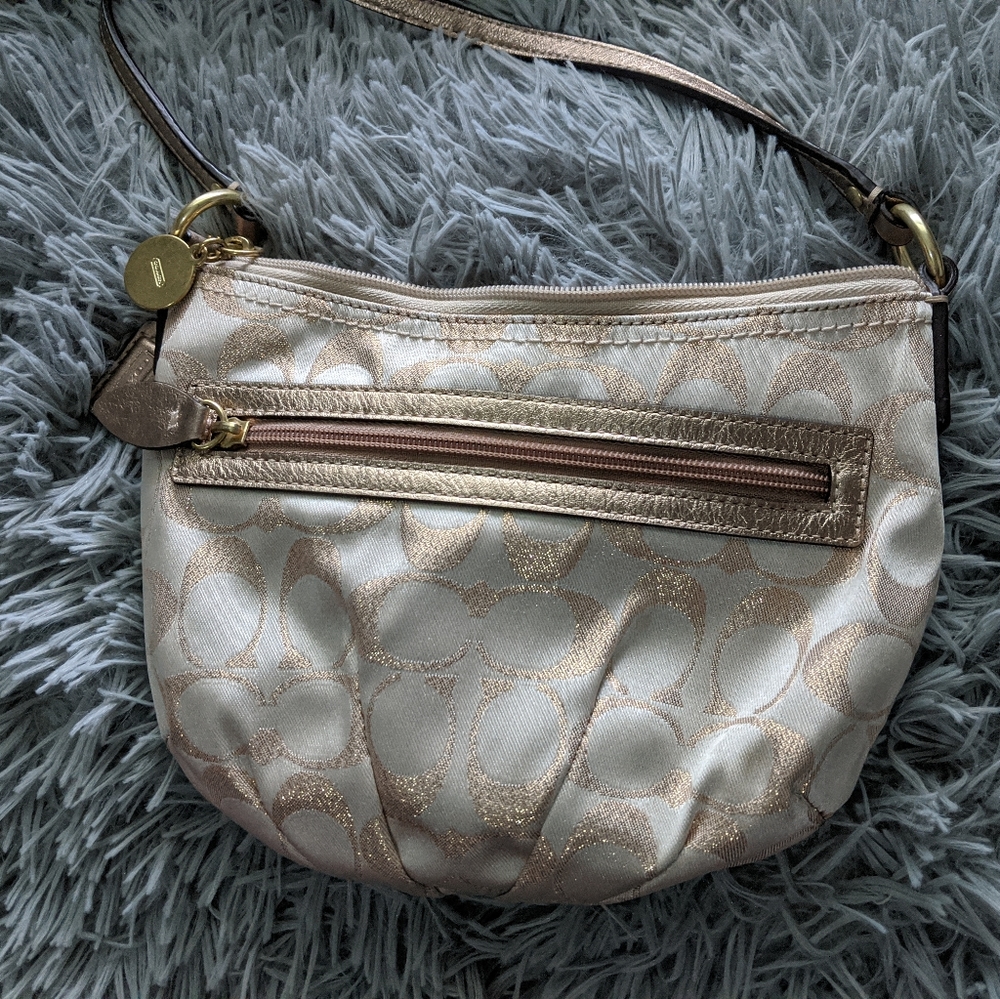 NWOT Coach Gold Small Signature Logo Crossbody